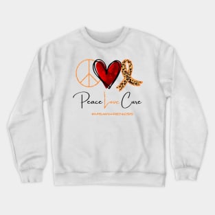 Peace Love Cure Heart Health Awareness Month Cancer Ribbon Crewneck Sweatshirt